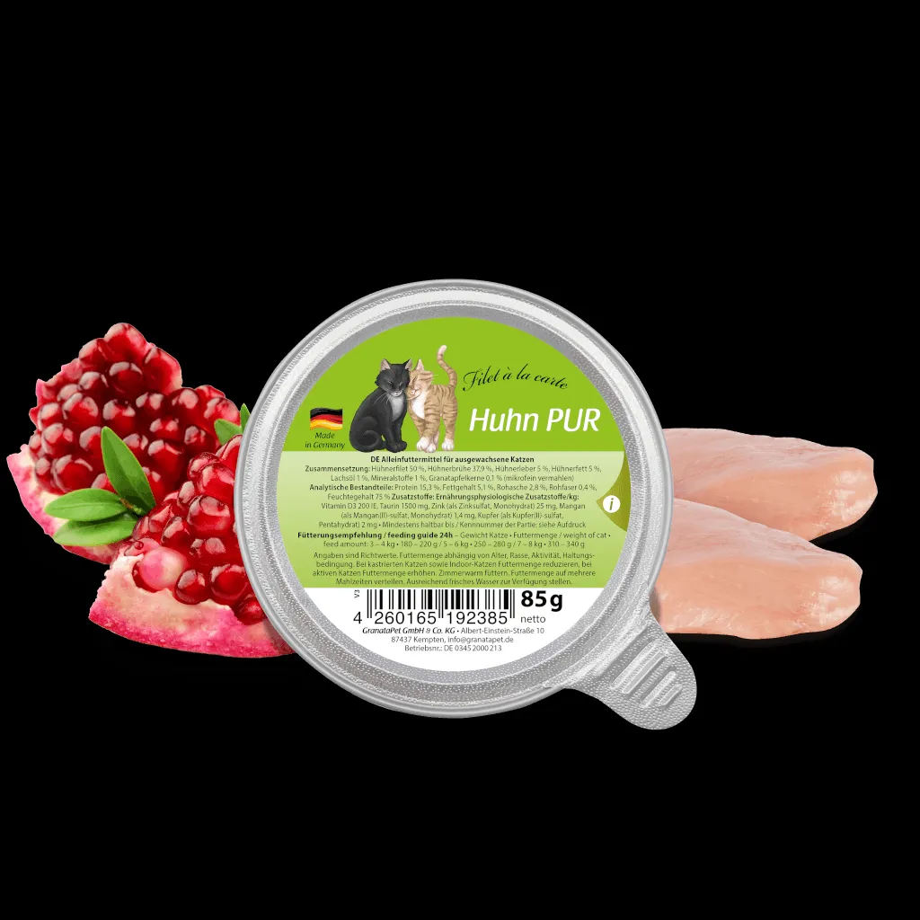 Granatapfelkerne im Katzenfutter