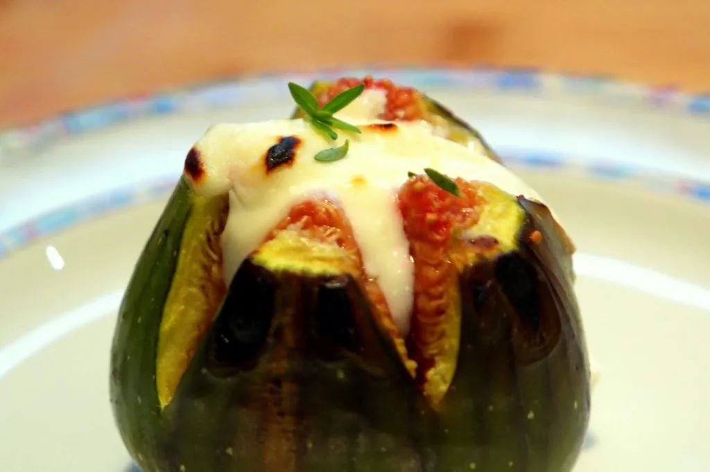 Gratinierte Wildfeigen gefüllt mit Ziegenkäse-Crème als Amuse-Bouche