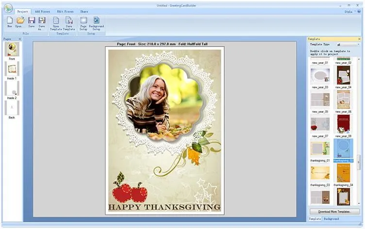 Greeting Card Builder Software zum Gestalten von Grußkarten