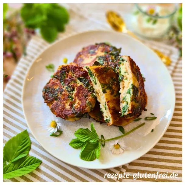 Grüne Giersch-Bratlinge