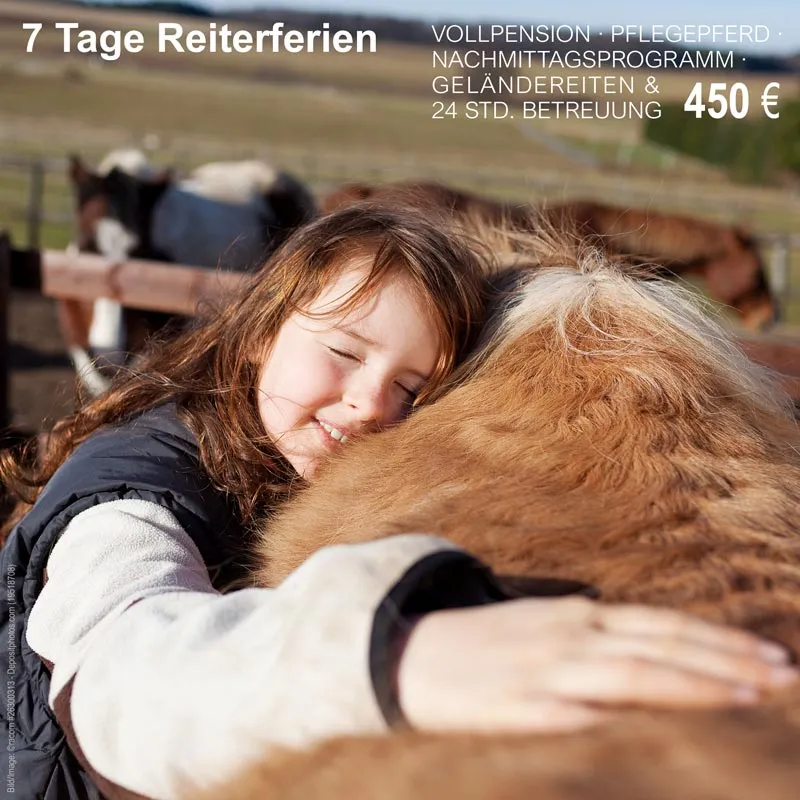 Gruppe von Kindern beim Ausritt im Rahmen der 7-Tages-Reiterferien in Norddeutschland