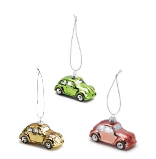 Handbemalter Glas-Weihnachtsbaumanhänger in Form eines Käfers