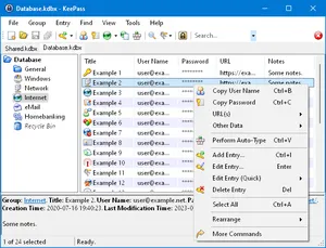 Hauptfenster des KeePass 2.x Passwort-Managers