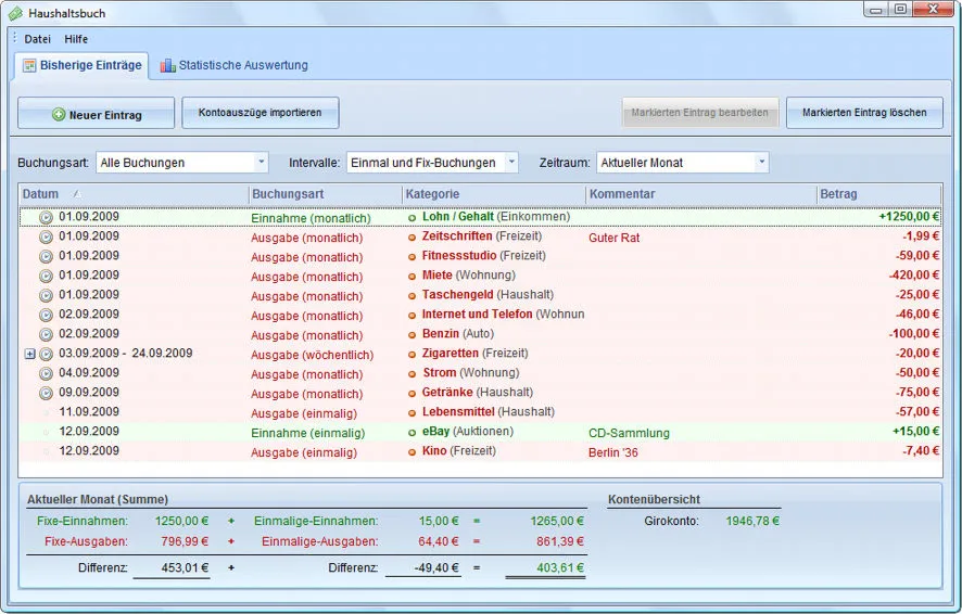 Haushaltsbuch Vorschau