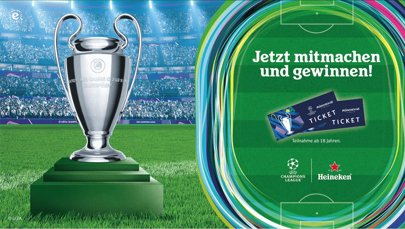 Heineken UEFA Tickets gewinnen –  mit REWE-Zusatzverlosung