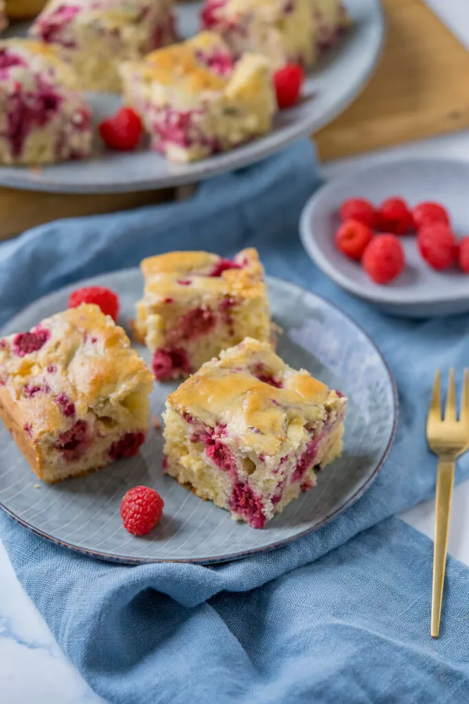 Himbeerkuchen mit gefrorenen Himbeeren