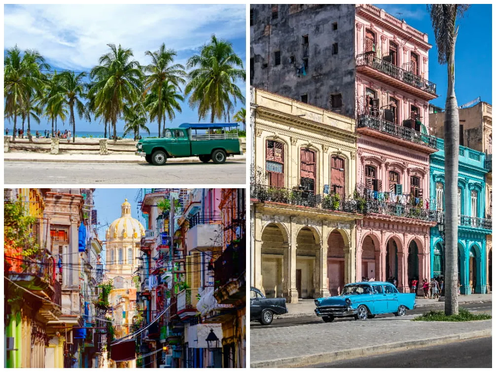 Historische Altstadt von Havanna und malerischer Strand Santa Maria del Mar, Kuba, ideale Urlaubsziele im März