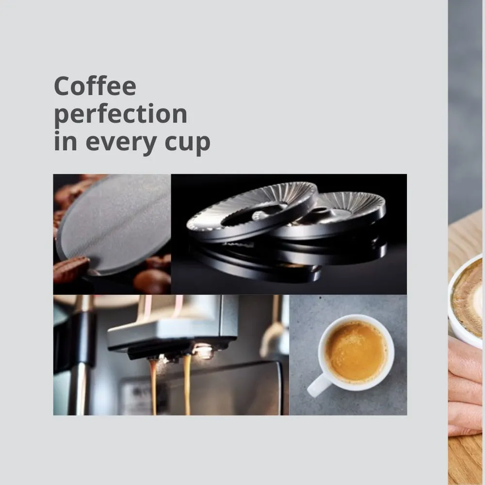 Hochwertige Komponenten wie die Edelstahl-Brühgruppe und das Präzisionsmahlwerk der Melitta XT6