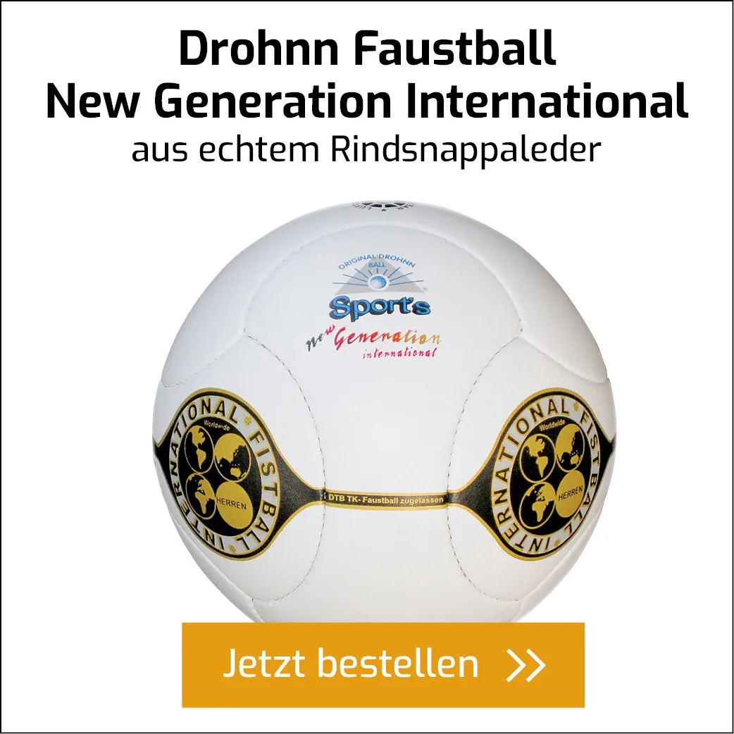 Hochwertiger Faustball in Weiß mit offiziellem IFA-Siegel, bereit für den Einsatz im Spiel