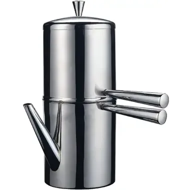 Hochwertiger italienischer Espressokocher Ilsa Napoletana im eleganten Edelstahl-Design