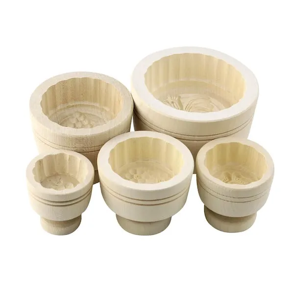 Hochwertiges Butterformen Set aus Ahornholz für selbstgemachte Butter in attraktiven Formen.