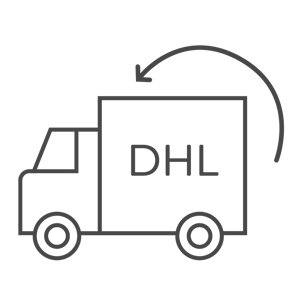 Icon DHL-LKW, Paket verschicken