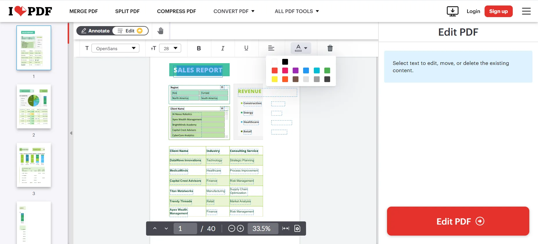 iLovePDF Online-Plattform