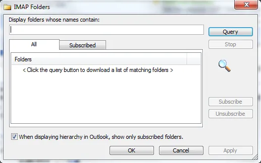 IMAP Ordner abonieren