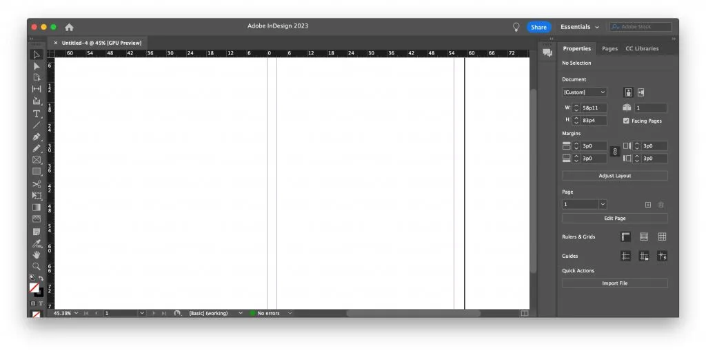 InDesign Neues Dokument