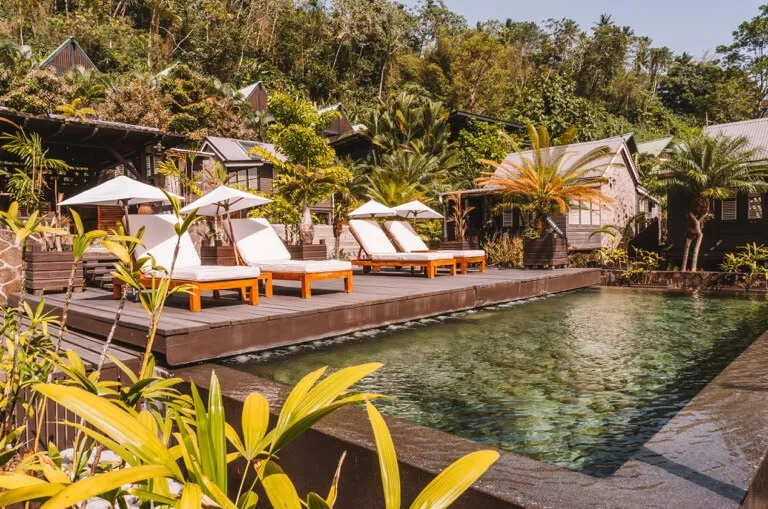 Infinity Pool im Hotel Chocolat mit Blick auf den Petit Piton