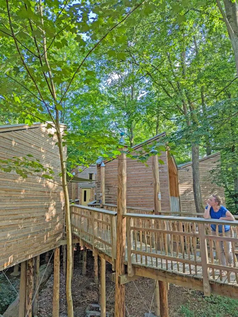 Innenansicht eines Baumhauses im Naturhotel mit minimalistischem Design