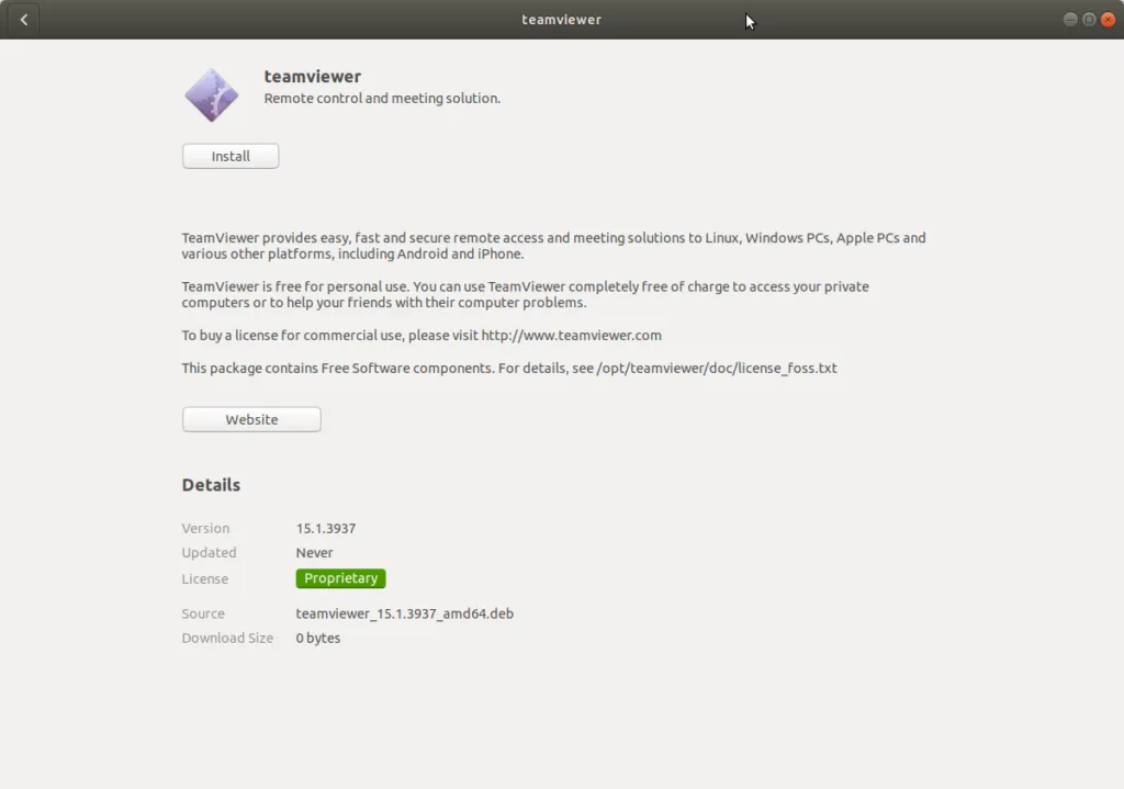 Installation der TeamViewer .deb-Pakets unter Ubuntu