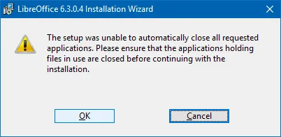 Installer konnte Firefox nicht schließen