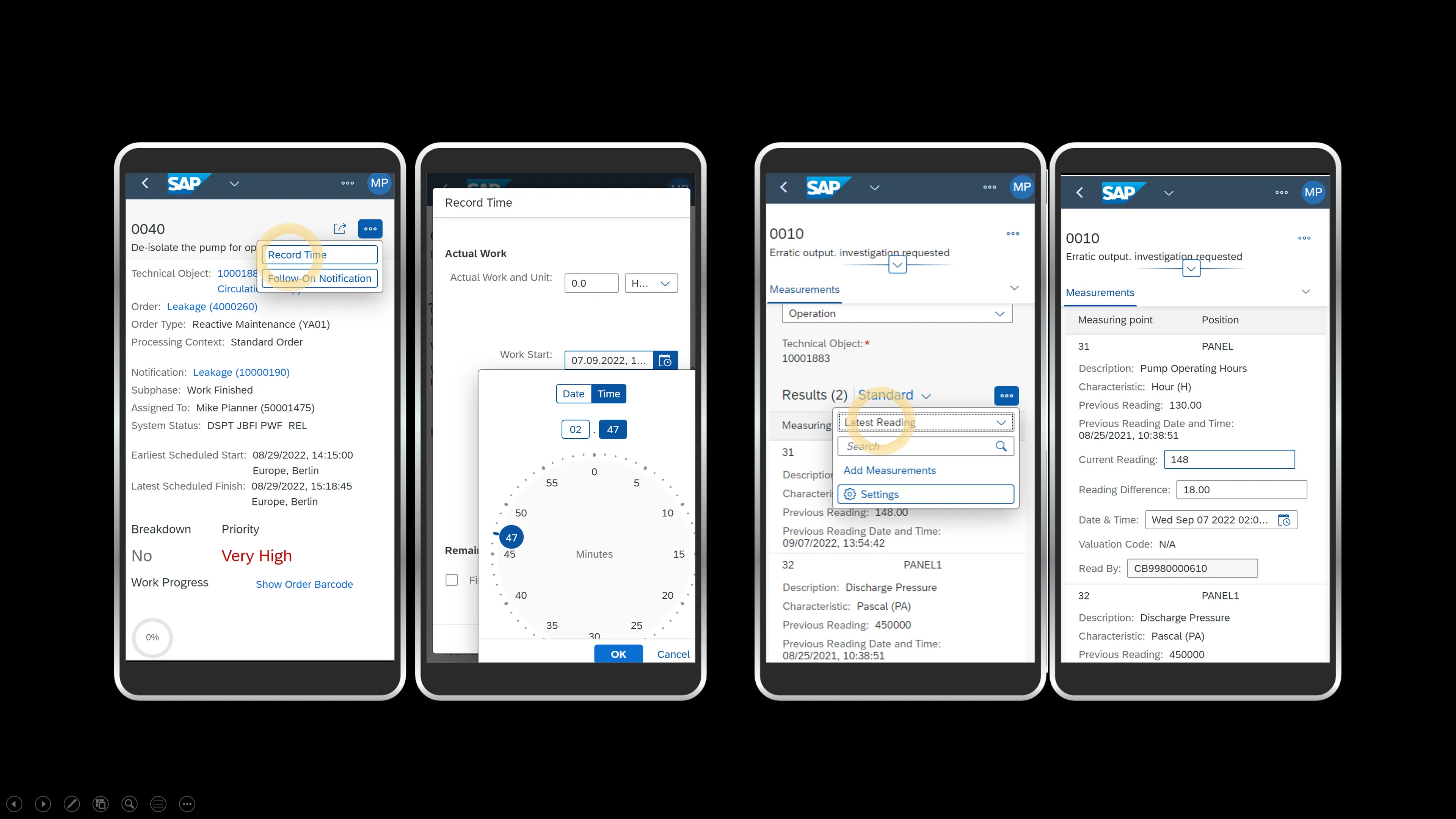Instandhaltungsauftrag ausführen auf Mobilgerät in SAP S/4HANA 2022