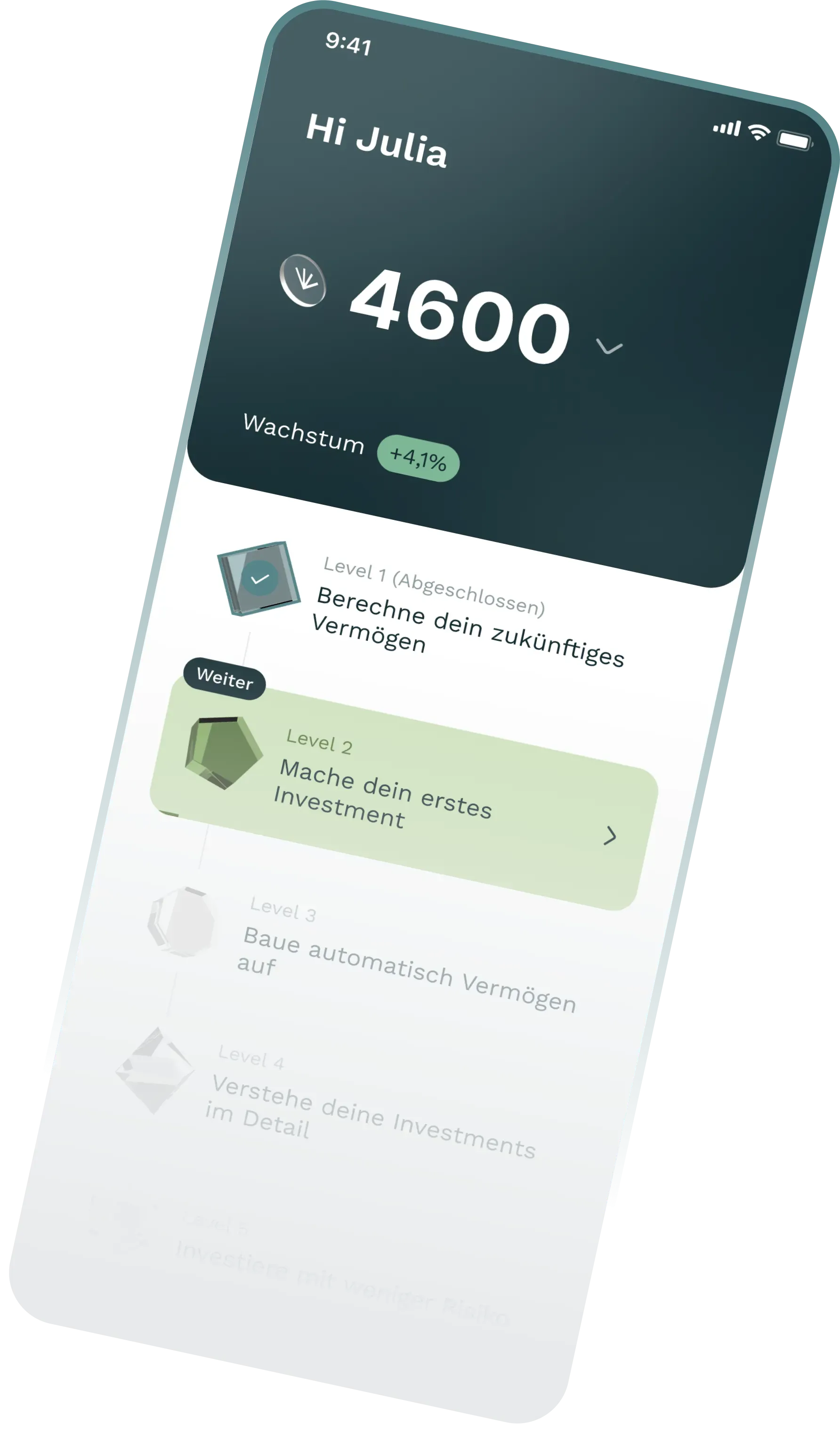 Investment app interface