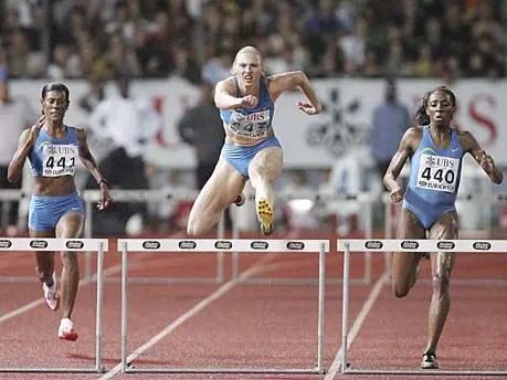 Jordanka Donkowa beim 100-Meter-Hürdenlauf, Weltrekord, Bulgarien