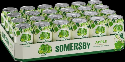 Karton mit 24 Dosen Somersby Apple Cider, ein erfrischendes Apfelgetränk