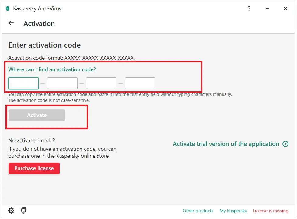 Kaspersky Aktivierungscode eingeben: Lizenz für neues Gerät aktivieren