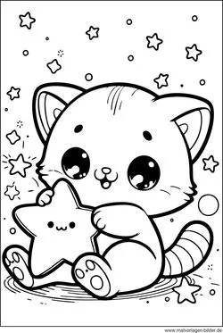 Katze mit Sternen