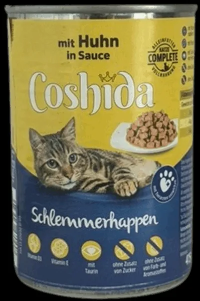 Katzenfutter Test: Coshida Schlemmerhappen Huhn in Sauce.