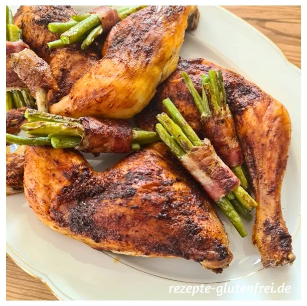 Knusprige glutenfreie Hähnchenkeulen