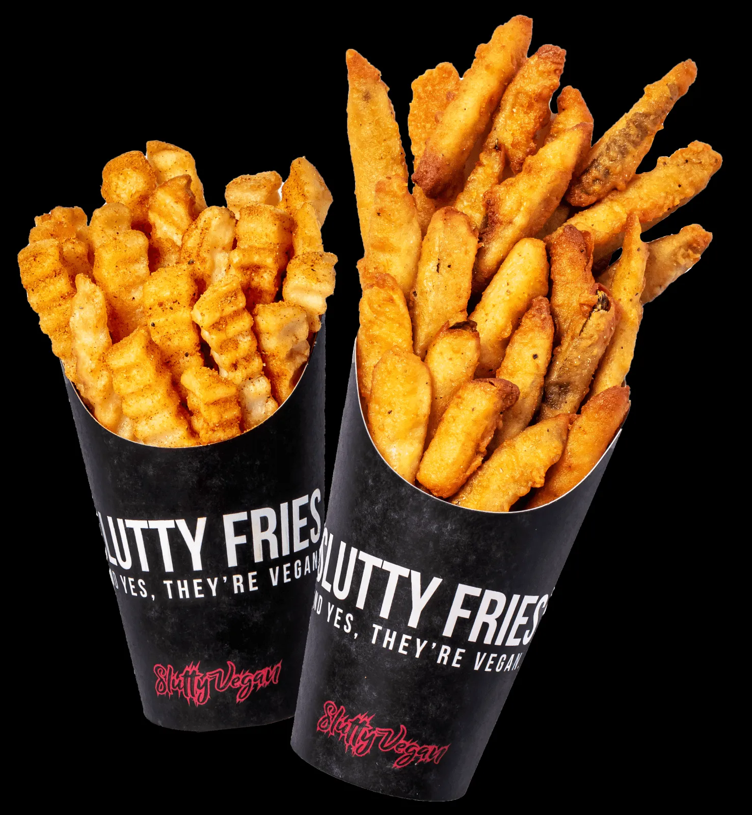 Knusprige vegane Pommes Frites, eine beliebte Beilage in pflanzlichen Restaurants