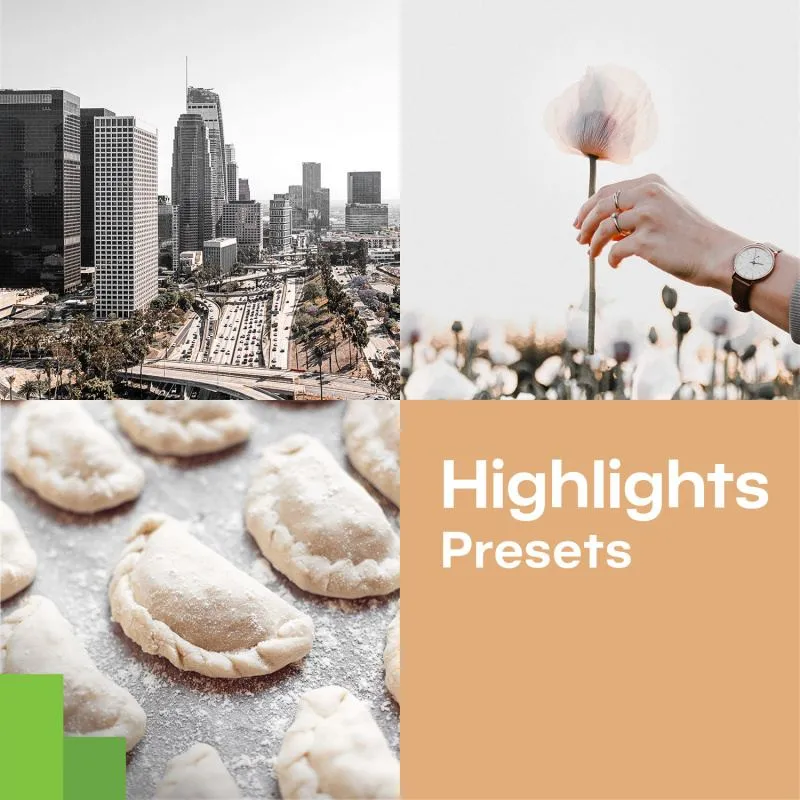 Kostenlose Highlights-Presets von Zoner Photo Studio zur Betonung von Weißtönen