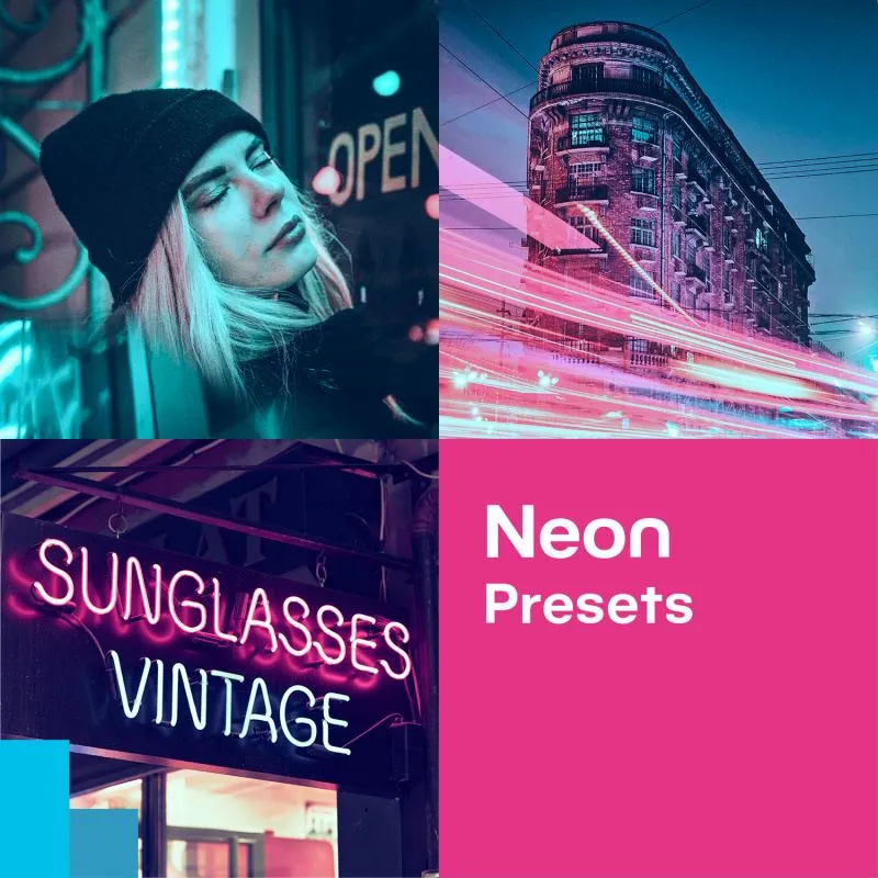 Kostenlose Neon-Presets von Zoner Photo Studio für lebendige Nacht- und Porträtaufnahmen