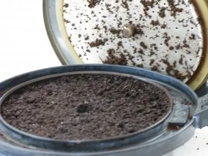 Krups T8 Kaffeemaschine: Trockener Kaffeesatz nach dem Brühvorgang