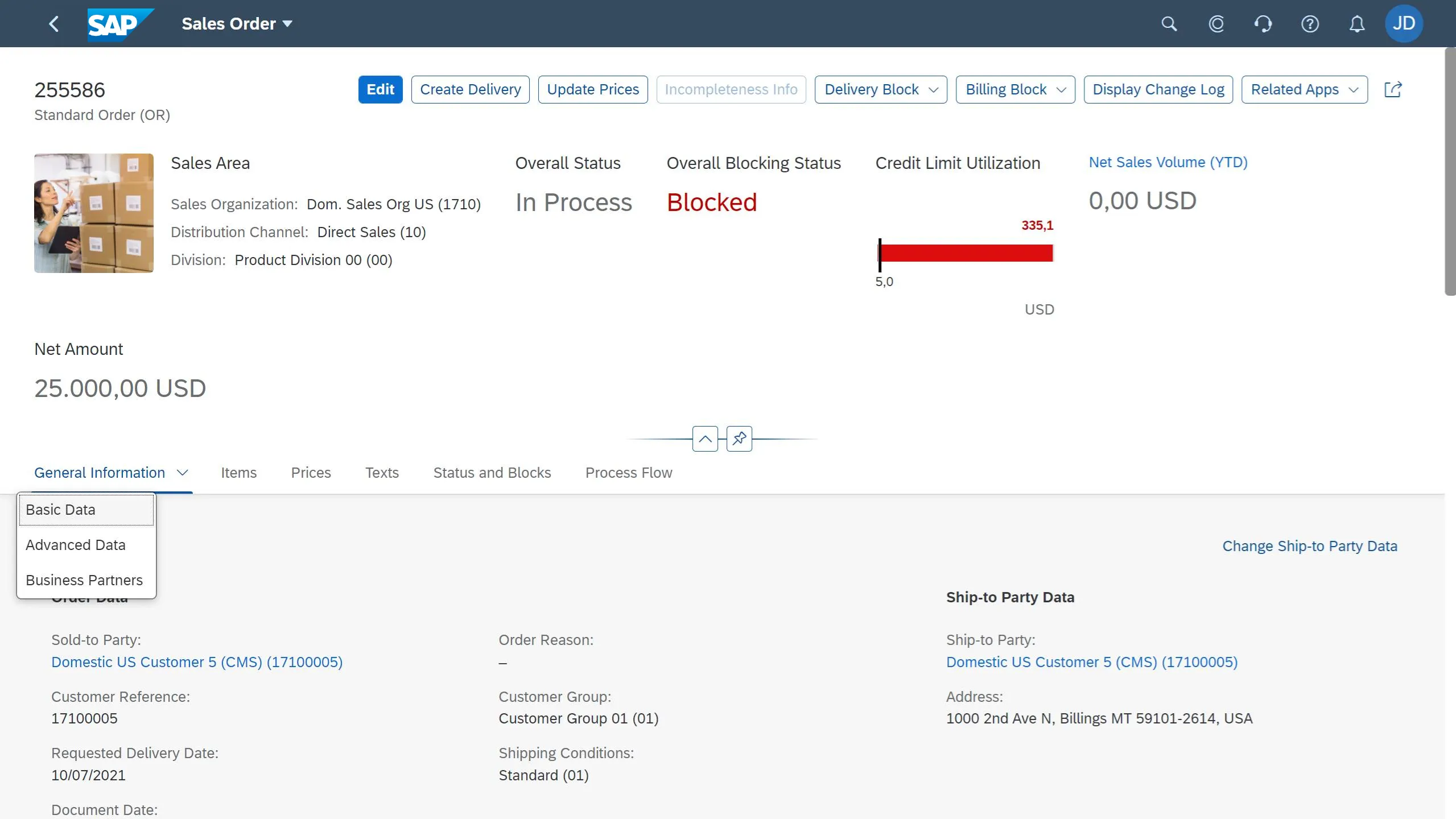 Kundenauftragserstellung in SAP Fiori App