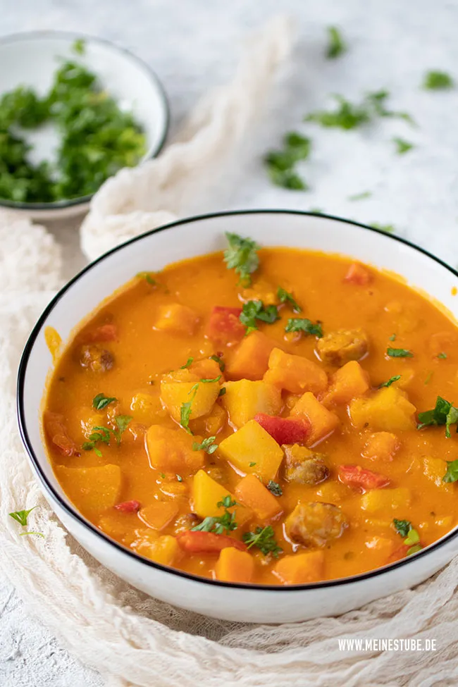Kürbisgulasch mit Kartoffeln, meinestube6
