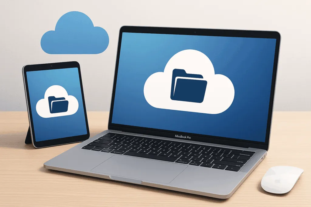 Laptop und Tablet mit Lexware QuickSteuer in der Cloud