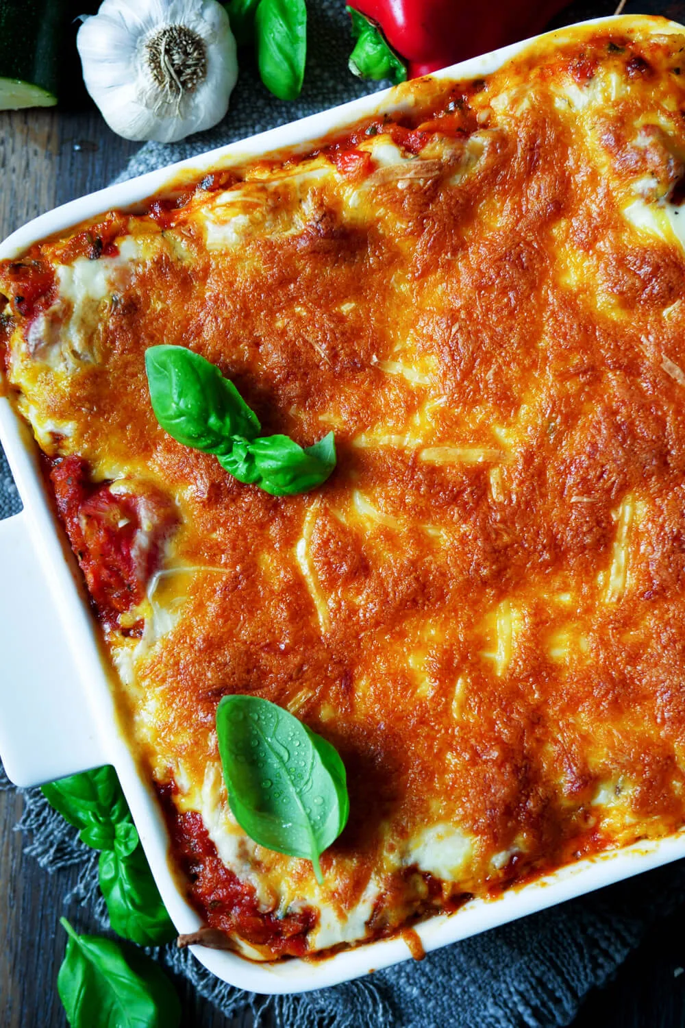 Lasagne mit Zucchini, Paprika und Möhren