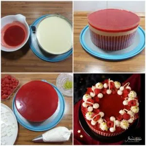 Letzte Handgriffe bei der Fertigstellung der eleganten Geburtstagstorte