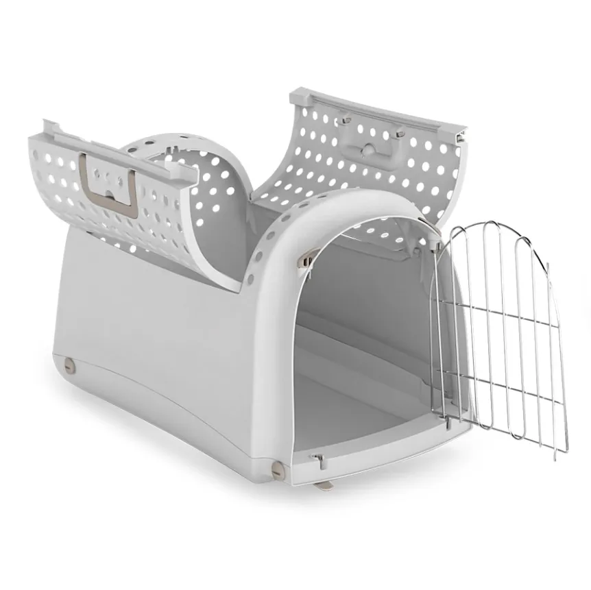 LINUS CABRIO Katzen Transportbox mit Doppelöffnung und Tragegriff