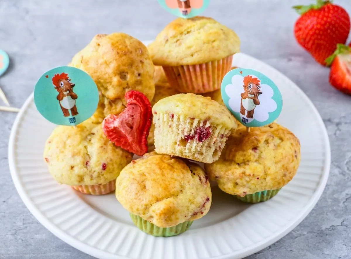 Lockere Erdbeermuffins, nicht nur für Kinder