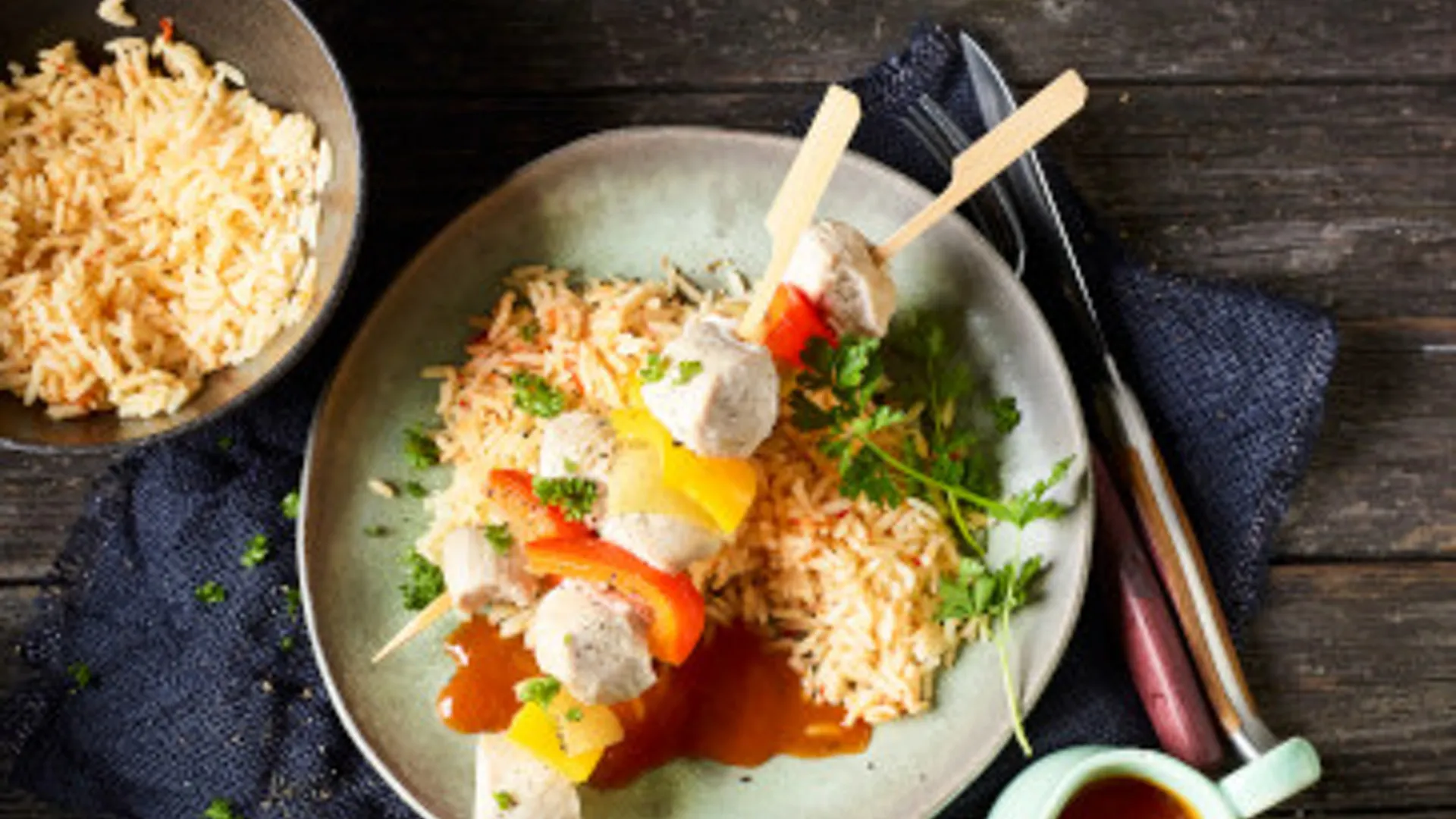 Lockerer, perfekt gegarter Reis als Beilage, zubereitet im Thermomix