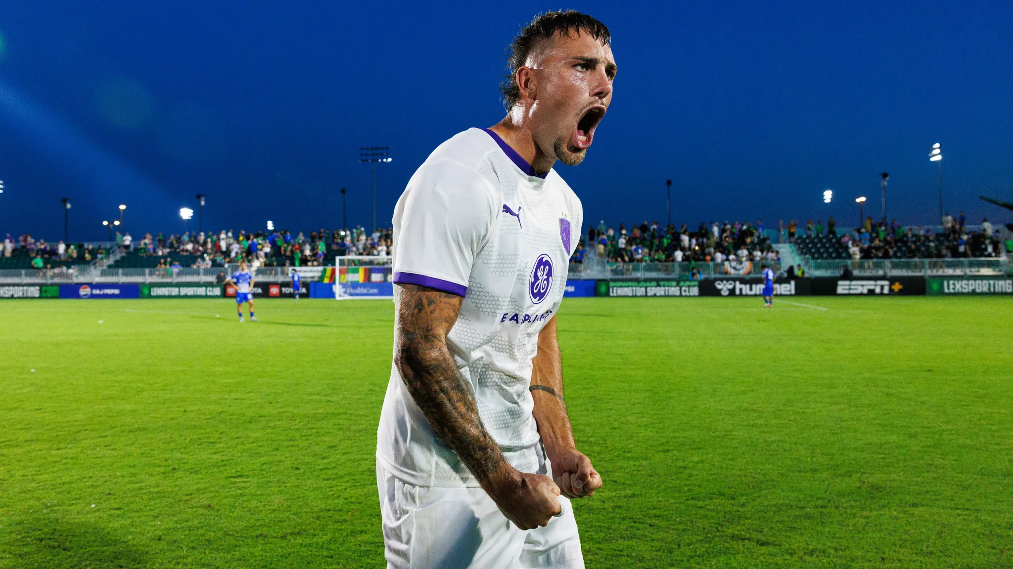 Louisville City FC Spieler in Aktion während eines Spiels, als Vorbereitung auf das Freundschaftsspiel gegen Eintracht Frankfurt.