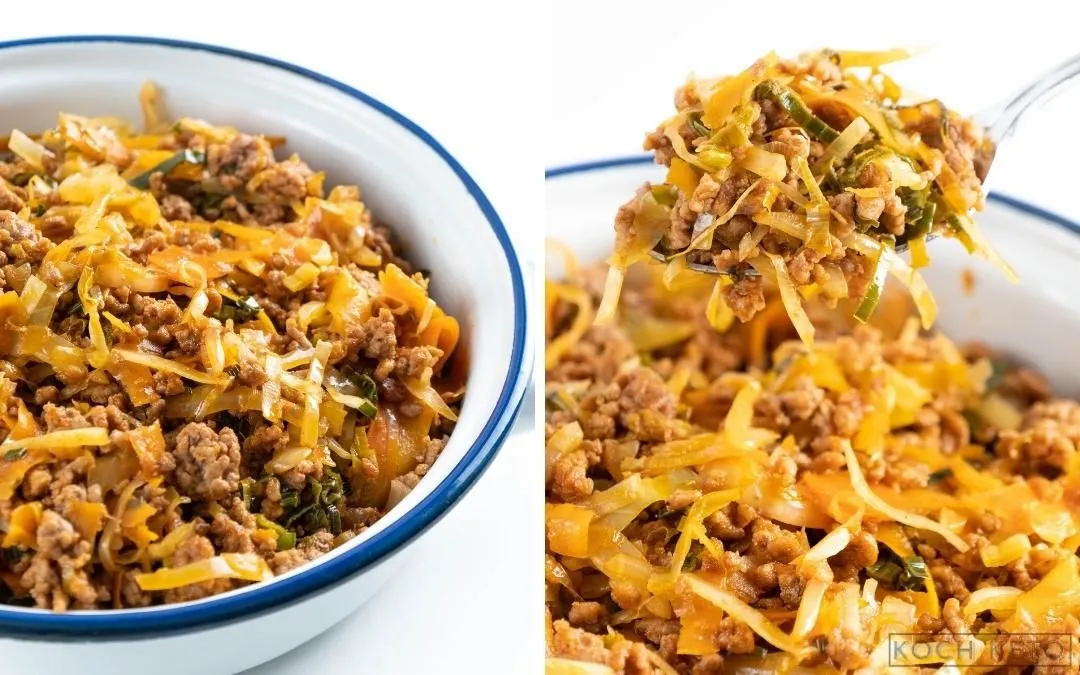 Low Carb Hackfleisch-Lauch-Pfanne