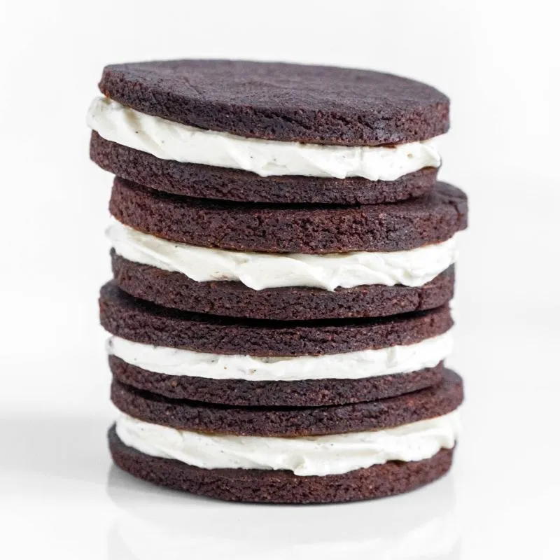 Low Carb Keto Vanille Schoko Doppelkekse ohne Zucker - lecker wie das Original! Mobile Featured Image