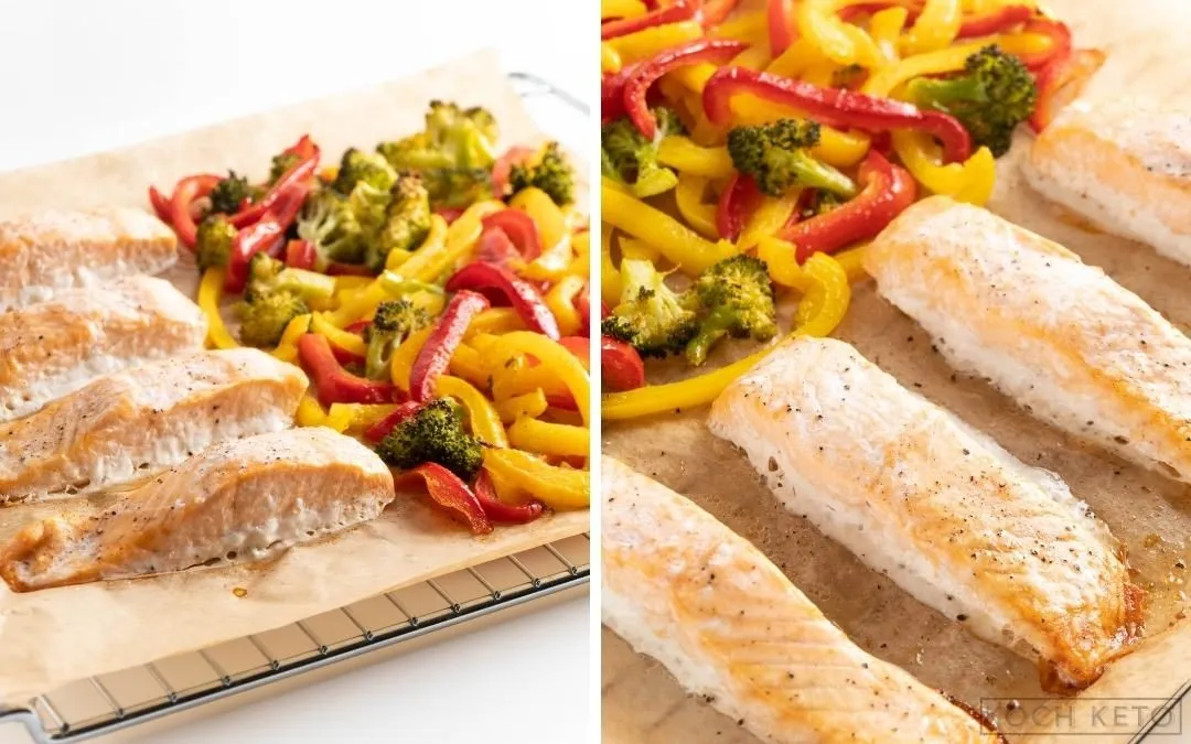 Low Carb Ofen-Lachs mit Gemüse