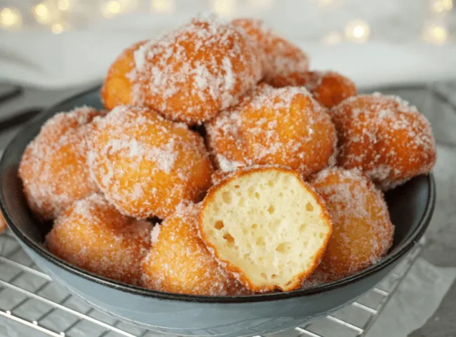 Luftige Quarkbällchen nach Omas Rezept, eine süße Fingerfood-Idee für die Weihnachtszeit