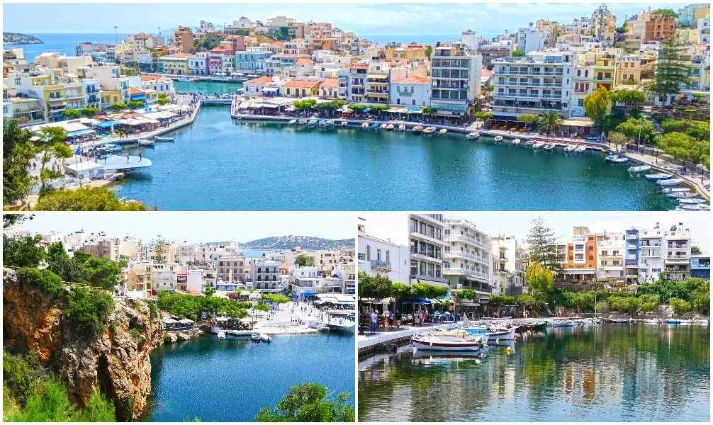 Malerische Hafenstadt Agios Nikolaos auf Kreta, ein günstiges Reiseziel im Oktober