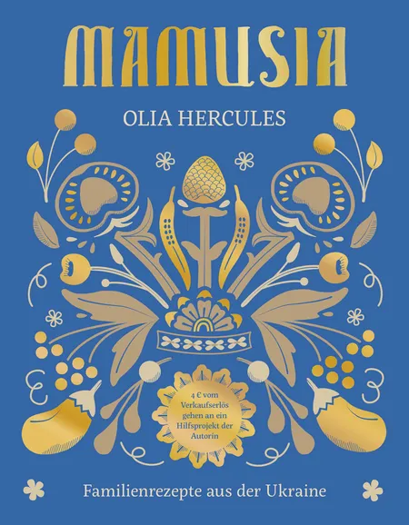 Mamusia Kochbuch von Olia Hercules mit einer Schale Borschtsch und frischen Kräutern, Fokus auf traditionelle Familienrezepte.